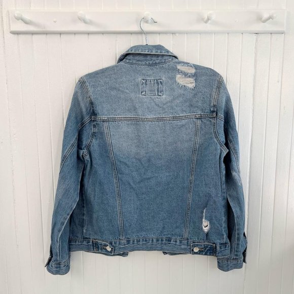 Forever 21 Distressed Denim Jean Jacket - Picture 2 of 3